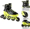 A collage of images showing inline skates from different angles and close-ups of features. Produktbild-Vorschau