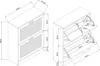 Technical drawings of a shoe cabinet with dimensions. Podgląd zdjęcia produktu