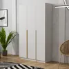 Kleiderschrank Pablo 135 cm, Weiß Gold mit Einlegeplatten, Produktbild-Vorschau 2