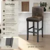 Tabouret de bar en cuir synthétique - marron antique, Lot Voir les images du produit 2
