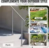 A collage of images showing outdoor settings like a garden, a hotel pool area, and a terrace, with a product image of a handrail on stairs in the foreground. Produktbild-Vorschau