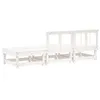 Design Möbel 3-tlg. Garten-Lounge-Set Weiß Massivholz Produktbild-Vorschau 3
