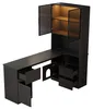Bureau d'angle avec étagère et vitrine à LED, 120 x 80 x Voir les images du produit 5