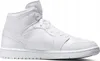 A white Nike Air Jordan 1 Mid sneaker is shown against a white background. Produktbild-Vorschau