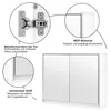 A diagram showcasing the features of a white cabinet with two doors. Podgląd zdjęcia produktu