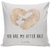 Mr. & Mrs. Panda Dekokissen Otter Herz - Grau Pastell - Produktbild-Vorschau 1