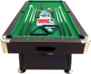 A pool table with a full set of billiard balls and cues. Produktbild-Vorschau