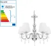 Kronleuchter 5-flammig Weiß [45cmx Ø54cm] Chrom Kristall Produktbild-Vorschau 2