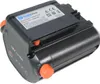 A black and orange 18V Li-ion battery pack for power tools, shown from a slightly elevated angle against a white background. Produktbild-Vorschau