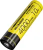 A yellow and black Nitecore 18650 battery is shown against a white background. Anteprima dell’immagine prodotto