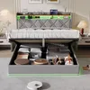 ProximaX Doppelbett 160x200 cm Leinen mit LED, USB-C und Produktbild-Vorschau 2