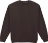 A plain studio shot of a brown crewneck sweatshirt. Produktbild-Vorschau