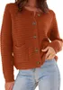 ASKSA Damen Strickjacke Rundhals Cardigan Knopfleiste Produktbild-Vorschau 1