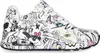 A white sneaker with a black sole and a colorful graffiti-style print all over it. Produktbild-Vorschau