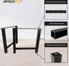 MetaloPro 2 gambe per tavolo in metallo nero 72 cm I Anteprima dell’immagine prodotto 3