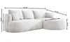 A white sectional sofa with dimensions indicated by measurement lines and text. Náhľad obrázku produktu
