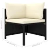 set 9 pezzi da giardino con cuscini in poly rattan nero Anteprima dell’immagine prodotto 8
