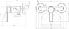 Technical drawings with dimensions of a shower faucet. Produktbild-Vorschau