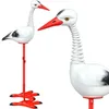 Gartenfigur Storch Metall, wackelnder Kopf mit Feder, Deko Produktbild-Vorschau 4