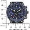A close-up of a blue Citizen Eco-Drive Promaster men's watch with a ruler for scale. Podgląd zdjęcia produktu