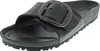A black Birkenstock Madrid Big Buckle EVA sandal is shown from a slightly elevated side angle against a white background. Produktbild-Vorschau