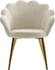 Chaise de salle à manger tulipe velours blanc | Wohnling Voir les images du produit 1