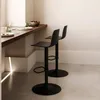 Tabouret de bar de cuisine design avec pied réglable noir Voir les images du produit 2