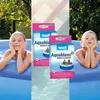 Two children in a swimming pool with product packaging. Produktbild-Vorschau