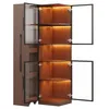 Merax glazen vitrine met LED-verlichting, vitrinekast met Productafbeelding-voorbeeld 9