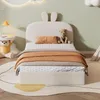 A child's bedroom with a bed, nightstand, and rug. Produktbild-Vorschau