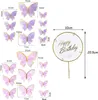 Hochwertige Lila Schmetterling 3D Cake Topper Set für Produktbild-Vorschau 2