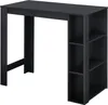 A black bar table with integrated shelving is shown against a white background. Náhled obrázku produktu