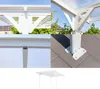 A collage of close-up images showing the construction details of a white aluminum carport, with a final image of the assembled carport. Podgląd zdjęcia produktu