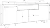 A line drawing of a sideboard with dimensions indicated. Produktbild-Vorschau