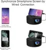 Diagrams showing how to connect a smartphone to a projector via a wired connection. Produktbild-Vorschau