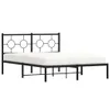 vidaXL Bettgestell mit Kopfteil Metall Schwarz 140x200 cm Produktbild-Vorschau 4