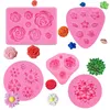 Silikonformen Blumen 5er Set für Fondant, Schokolade, Produktbild-Vorschau 1