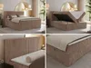 MKS MEBLE Boxspringbett 180x200 Braun Cord, Boxspringbett Produktbild-Vorschau 2