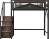 Kovová půdní postel Sweiko 140 x 200 cm, jedinečná Náhled obrázku produktu 10
