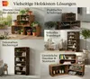 A collage of images showcasing various uses of wooden crates as storage solutions, including for plants, shoes, books, and as a bar. Náhled obrázku produktu