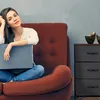 Relaxdays Kommode, HBT: 63x80x30 cm, Metall, Holzoptik, 6 Produktbild-Vorschau 3