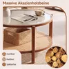 COSTWAY Couchtisch Rund 2-Ebenen, Wohnzimmertisch Holz Produktbild-Vorschau 5