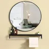 Miroir mural rond moderne (50 cm) avec cadre en métal noir Voir les images du produit 5