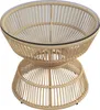 A rattan coffee table with a glass top, presented on a white background. Produktbild-Vorschau