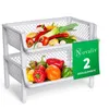 Novaliv 2 pezzi Scaffale a cestello bianco Impilabile ed Anteprima dell’immagine prodotto 1