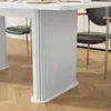 Esstisch Weiß 160x80x75cm mit abgerundeten Ecken, Moderner Produktbild-Vorschau 5