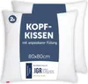 Blumtal Kopfkissen 80x80 cm 2er Set - Nackenkissen mit Produktbild-Vorschau 1
