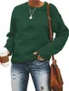 ASKSA Damen Pullover Rundhals Einfarbige Sweatshirt Herbst Produktbild-Vorschau 1