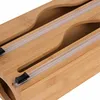 Relaxdays Folienspender, 2 Rollen, Schublade, Bambus, Produktbild-Vorschau 5