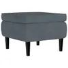 De Living Store fauteuil met hocker, donkergrijs, fluweel Productafbeelding-voorbeeld 8
